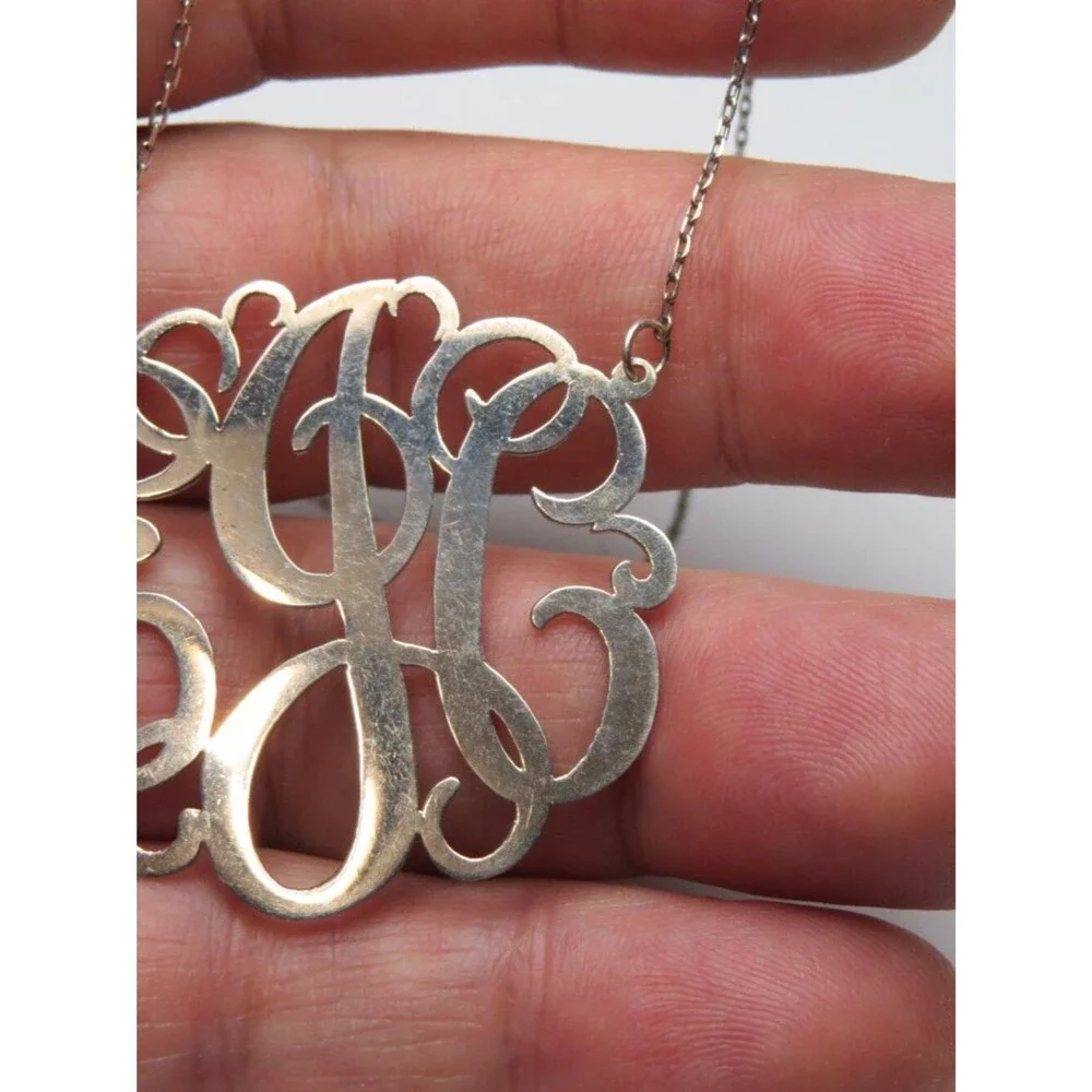 14k Initials E-J-C  Nameplate